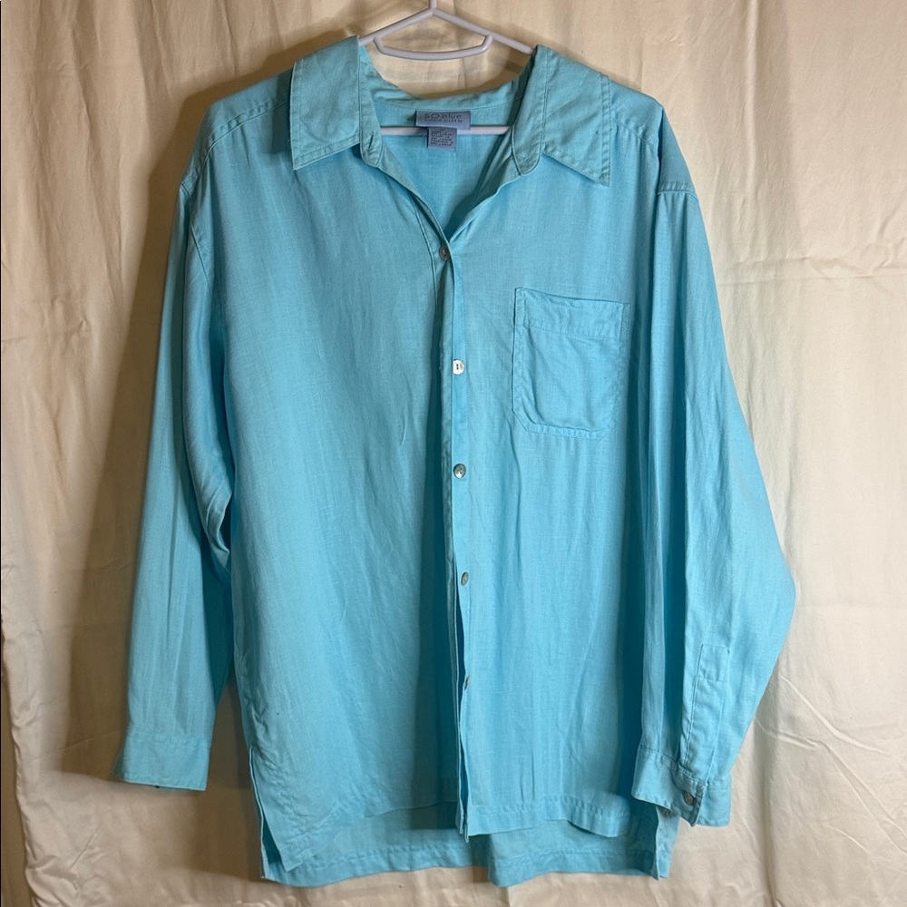 Sigrid Olsen Light Blue Button-Down Shirt